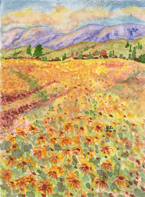 Painting:  Sunflower Field